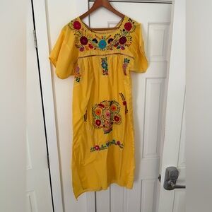 Mexican embroidered floral dress